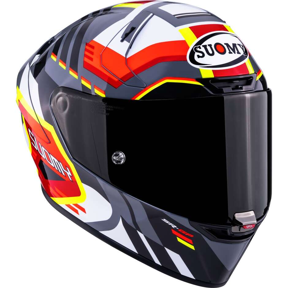 Suomy SR-GP EVO INFRARED Full Face Racing Motorcycle Helmet, White, Black, Red