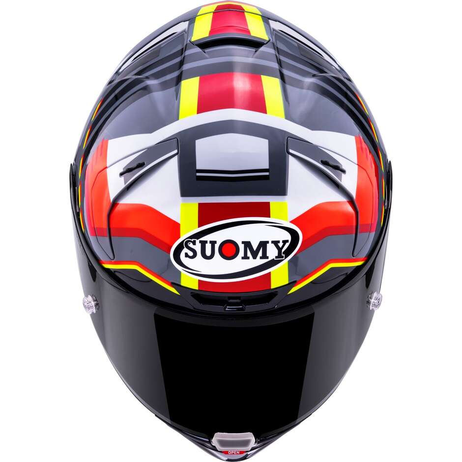 Suomy SR-GP EVO INFRARED Full Face Racing Motorcycle Helmet, White, Black, Red