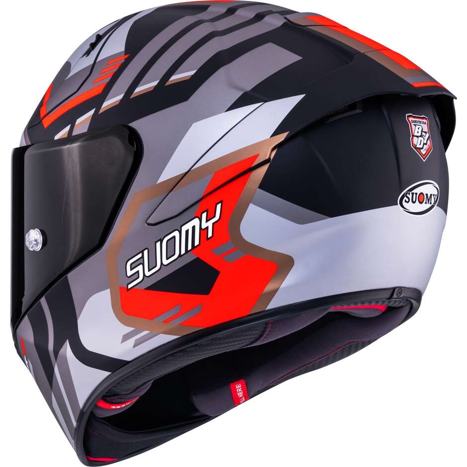 Suomy SR-GP EVO INFRARED Integralhelm für Rennmotorräder, Mattgrau, Rot, Schwarz