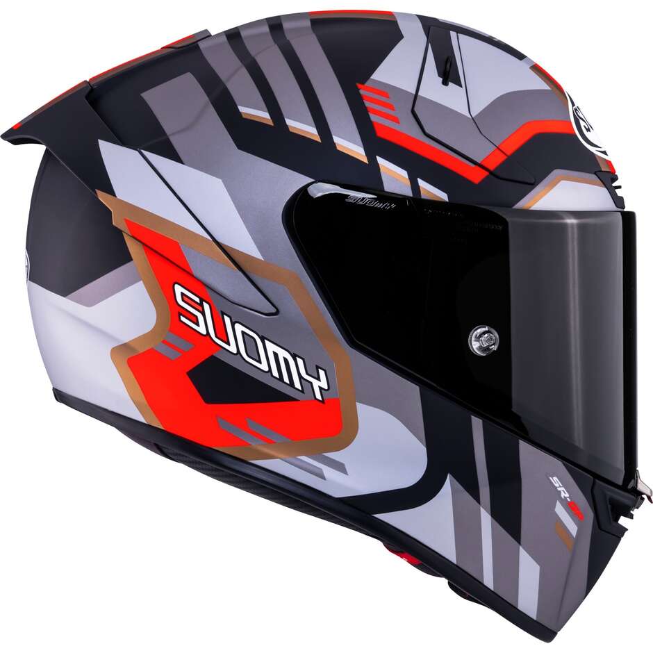 Suomy SR-GP EVO INFRARED Integralhelm für Rennmotorräder, Mattgrau, Rot, Schwarz