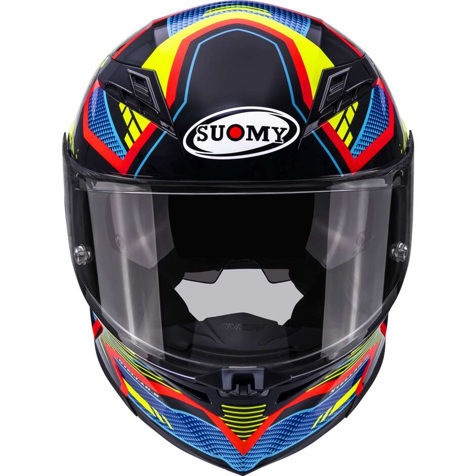 Suomy STELLAR 2 BLACKSTAR Full Face Motorcycle Helmet, Blue and Yellow