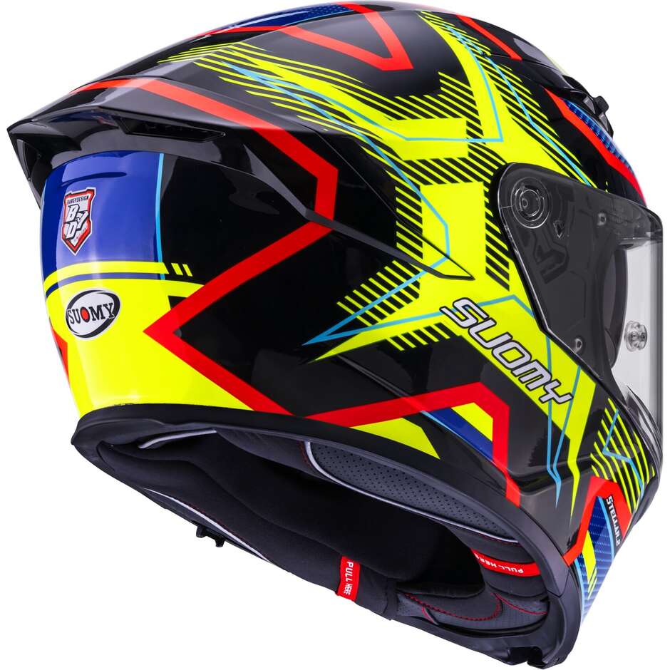 Suomy STELLAR 2 BLACKSTAR Full Face Motorcycle Helmet, Blue and Yellow