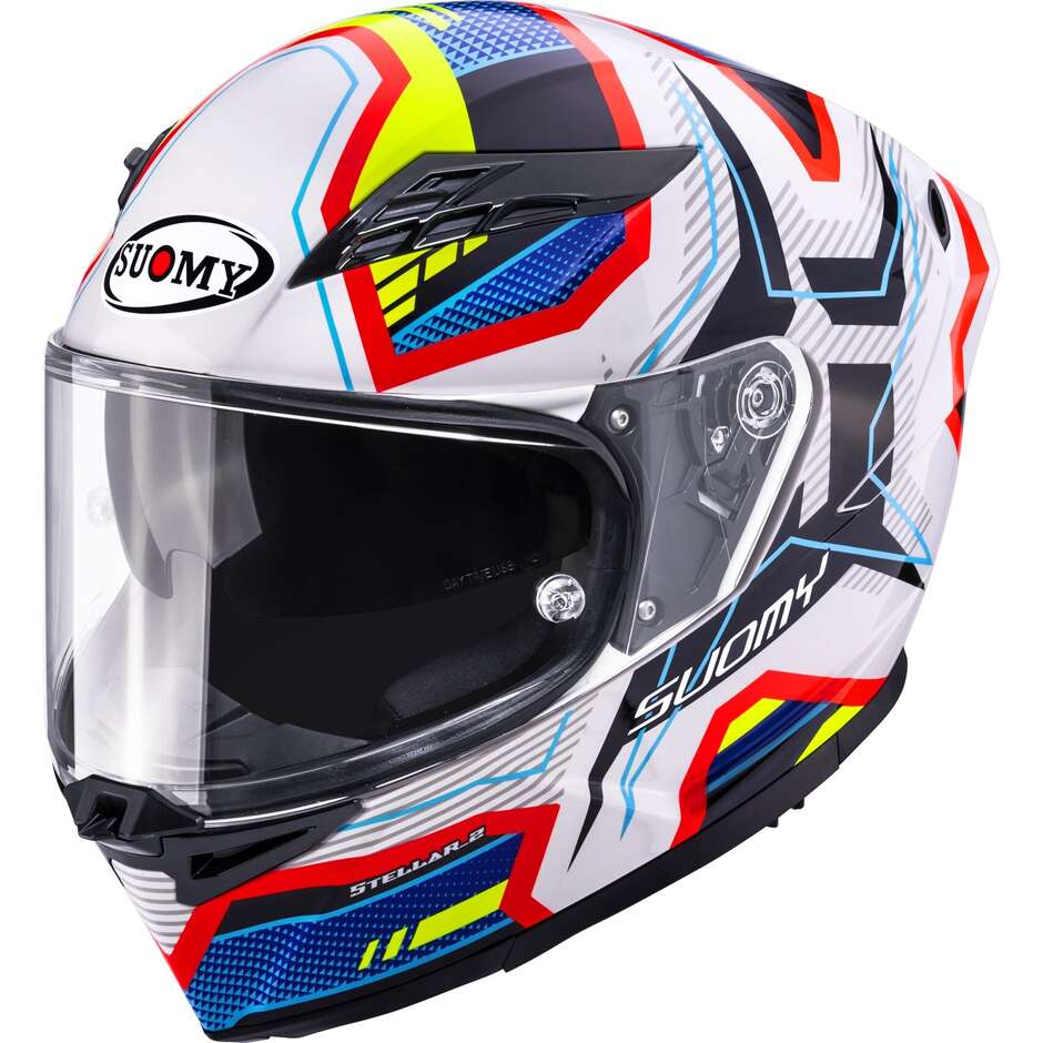 Suomy STELLAR 2 BLACKSTAR Integralhelm Motorrad Weiß Blau