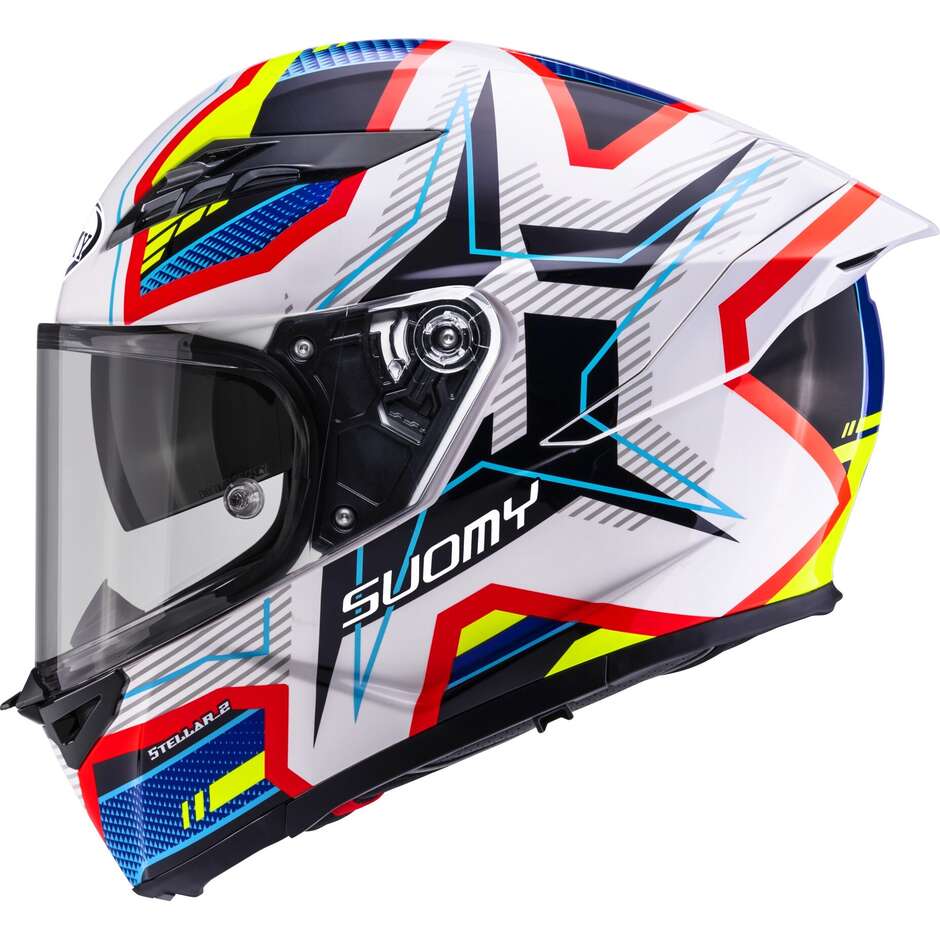Suomy STELLAR 2 BLACKSTAR Integralhelm Motorrad Weiß Blau