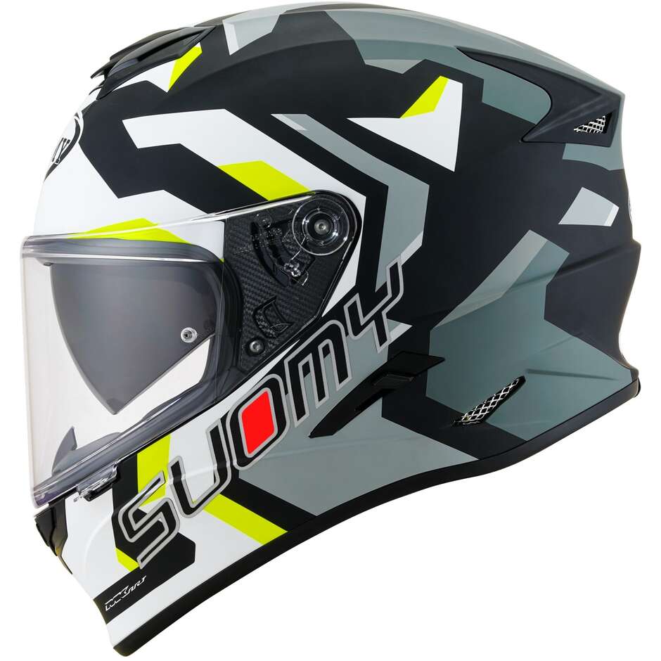 Suomy STELLAR SWIFT Integral Motorcycle Helmet Matt White Yellow