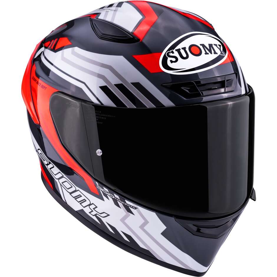 Suomy TRACK-1 FRAMEWORK Full Face Motorcycle Helmet White Red