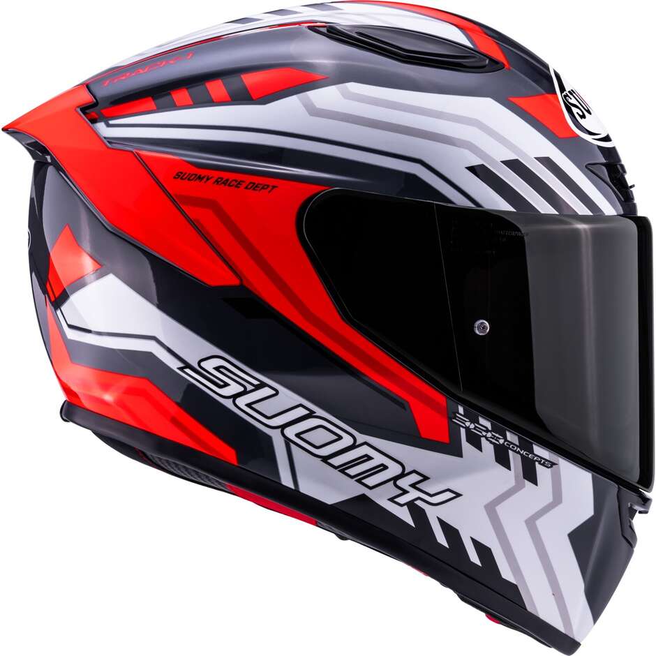 Suomy TRACK-1 FRAMEWORK Full Face Motorcycle Helmet White Red