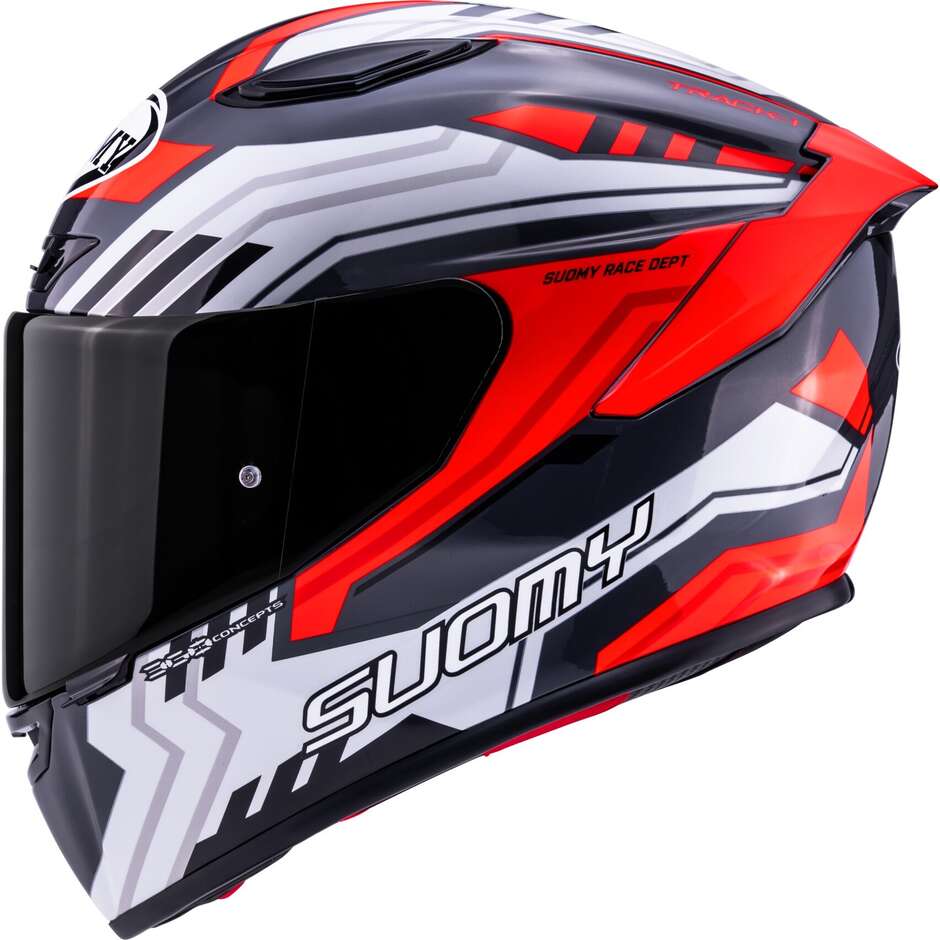 Suomy TRACK-1 FRAMEWORK Full Face Motorcycle Helmet White Red