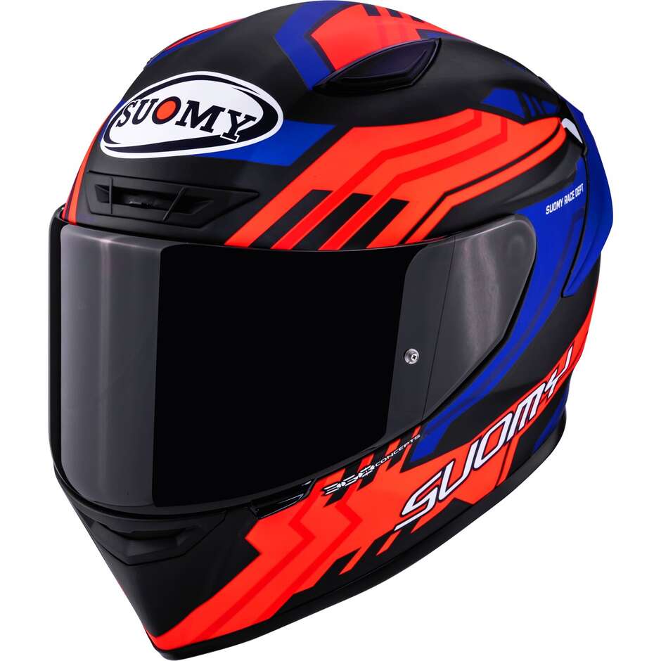 Suomy TRACK-1 FRAMEWORK Integralhelm Motorrad Matt Schwarz Rot Blau