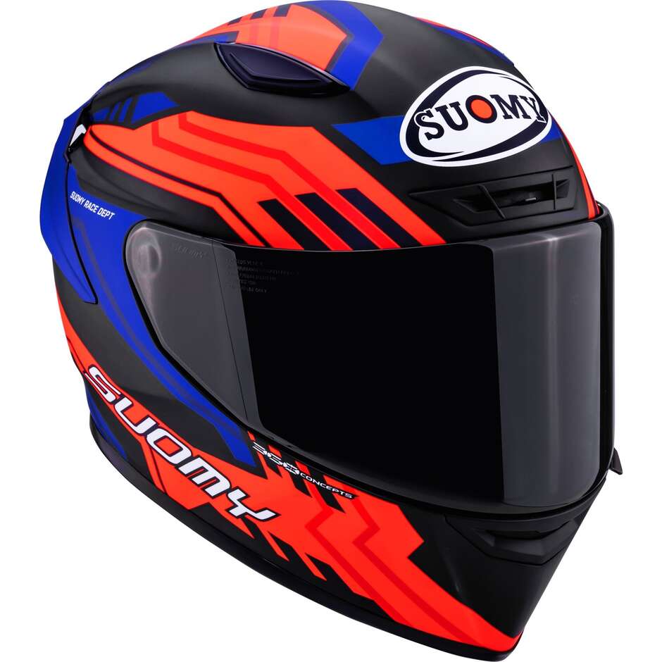 Suomy TRACK-1 FRAMEWORK Integralhelm Motorrad Matt Schwarz Rot Blau