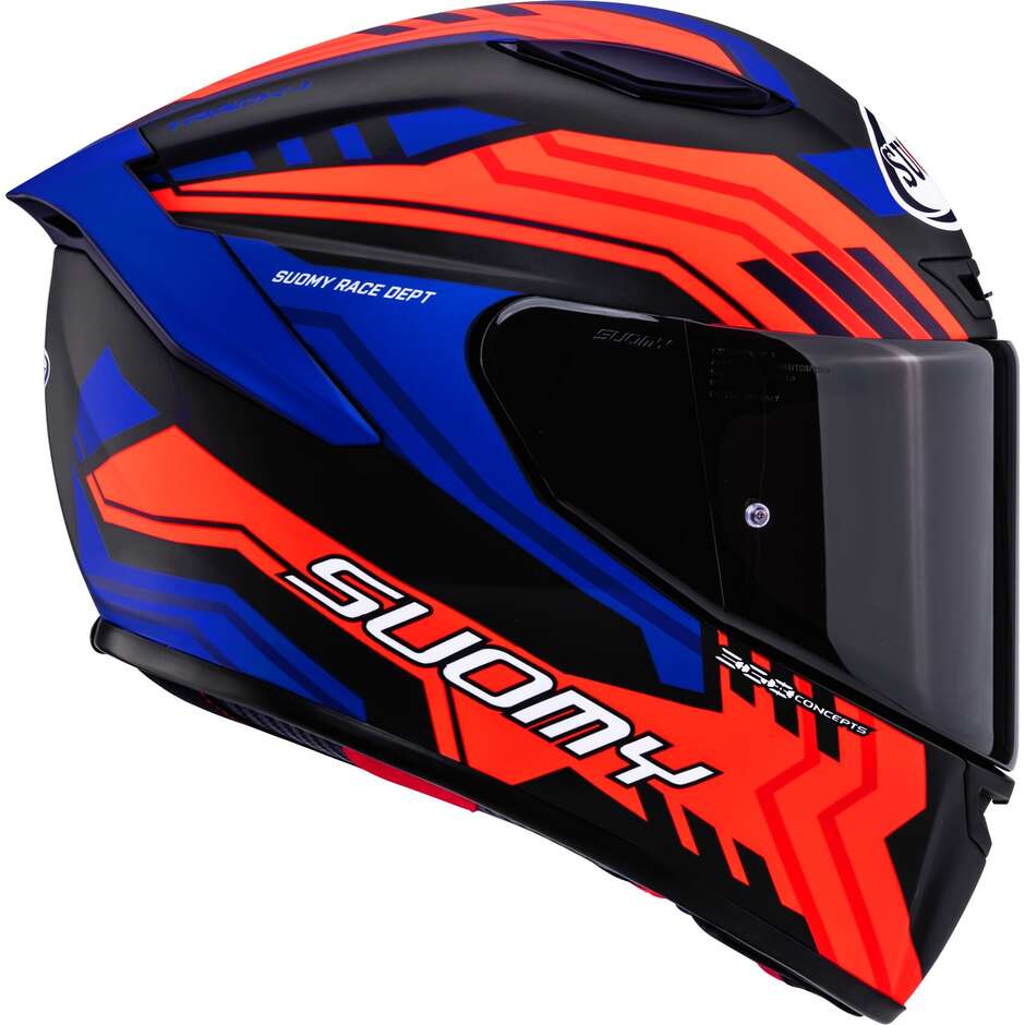Suomy TRACK-1 FRAMEWORK Integralhelm Motorrad Matt Schwarz Rot Blau