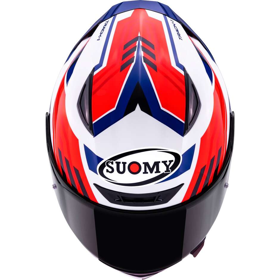 Suomy TRACK-1 FRAMEWORK Integralhelm Motorrad Weiß Rot Blau