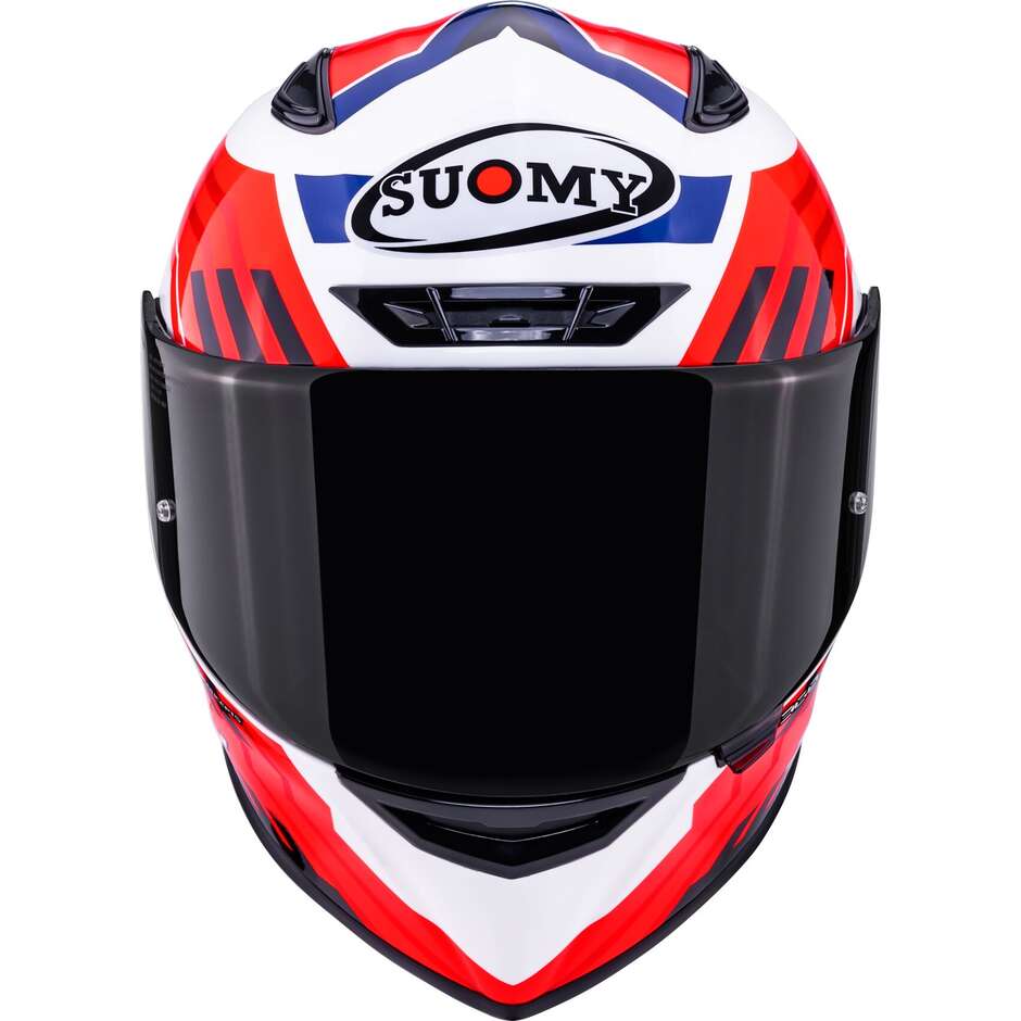 Suomy TRACK-1 FRAMEWORK Integralhelm Motorrad Weiß Rot Blau