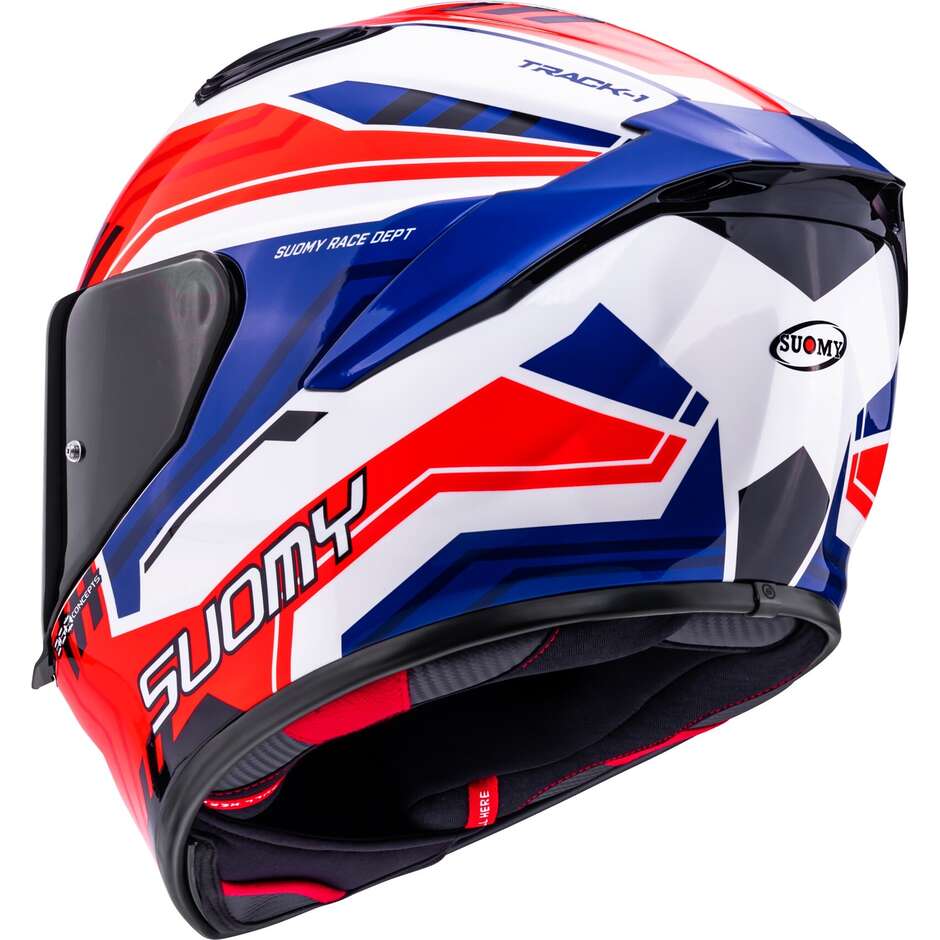 Suomy TRACK-1 FRAMEWORK Integralhelm Motorrad Weiß Rot Blau