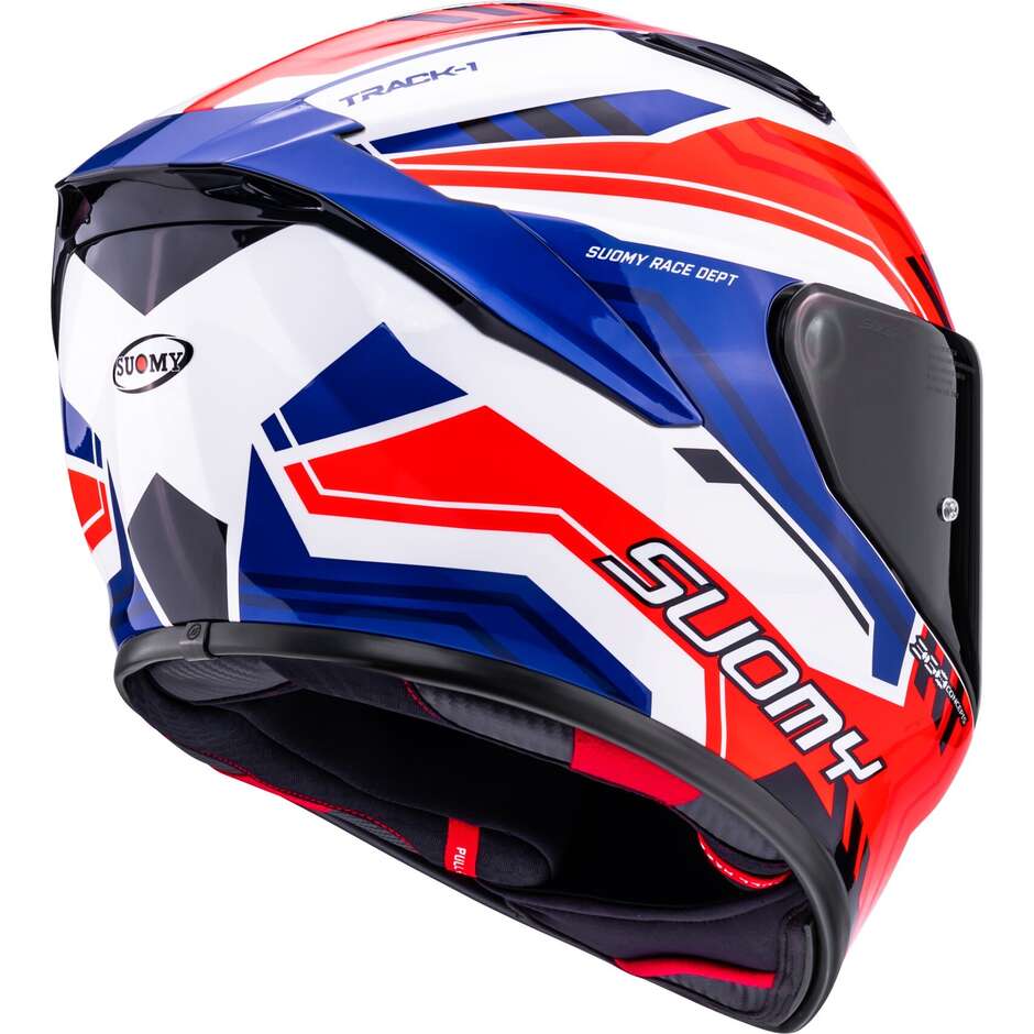 Suomy TRACK-1 FRAMEWORK Integralhelm Motorrad Weiß Rot Blau