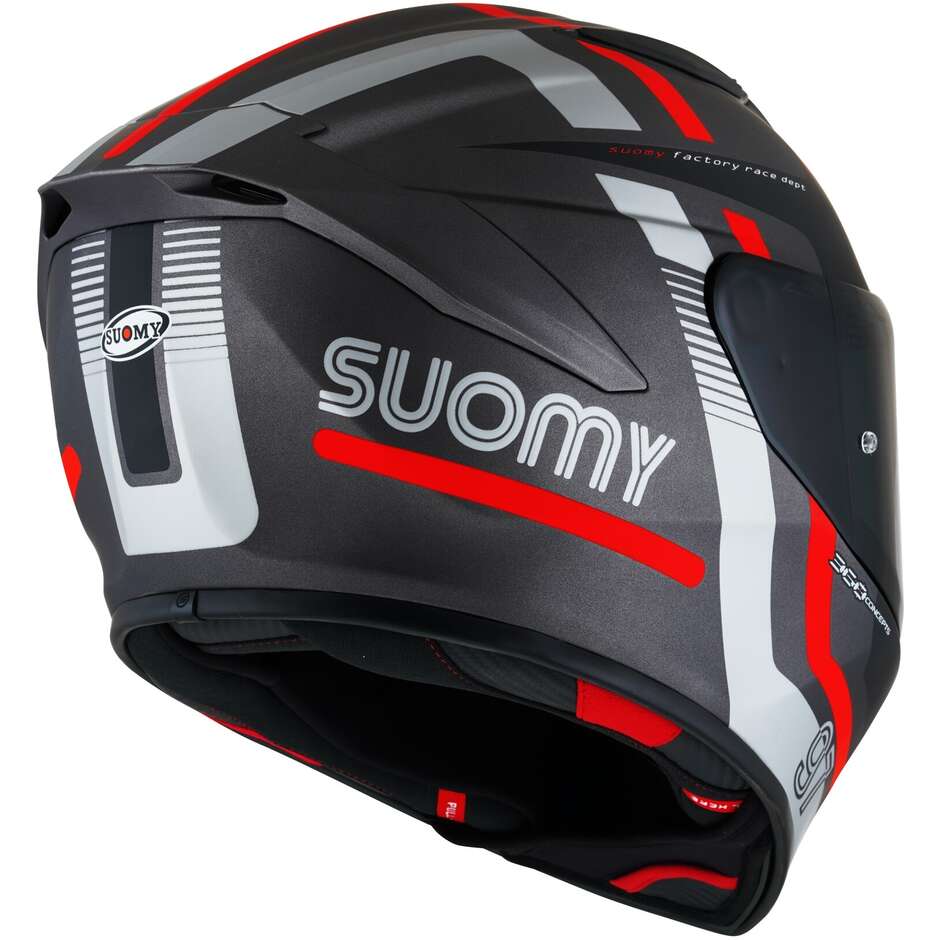 Suomy TRACK-1 NINETY SEVEN Racing Integral Motorcycle Helmet Matt Gray Red