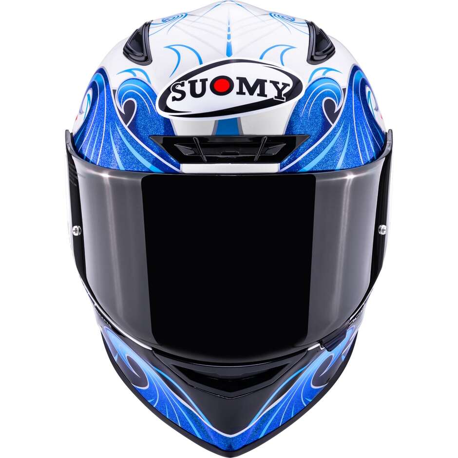 Suomy TRACK-1 WAVES Full Face Motorcycle Helmet White