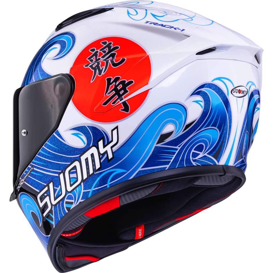 Suomy TRACK-1 WAVES Full Face Motorcycle Helmet White