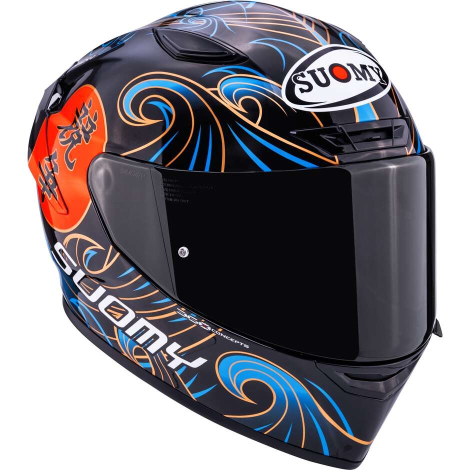 Suomy TRACK-1 WAVES Integralhelm Motorrad Schwarz