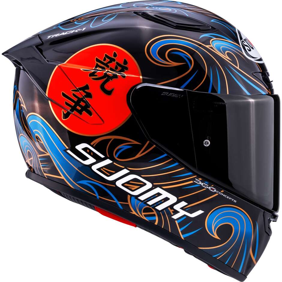 Suomy TRACK-1 WAVES Integralhelm Motorrad Schwarz