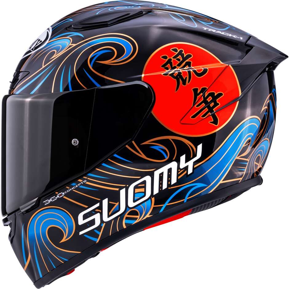 Suomy TRACK-1 WAVES Integralhelm Motorrad Schwarz