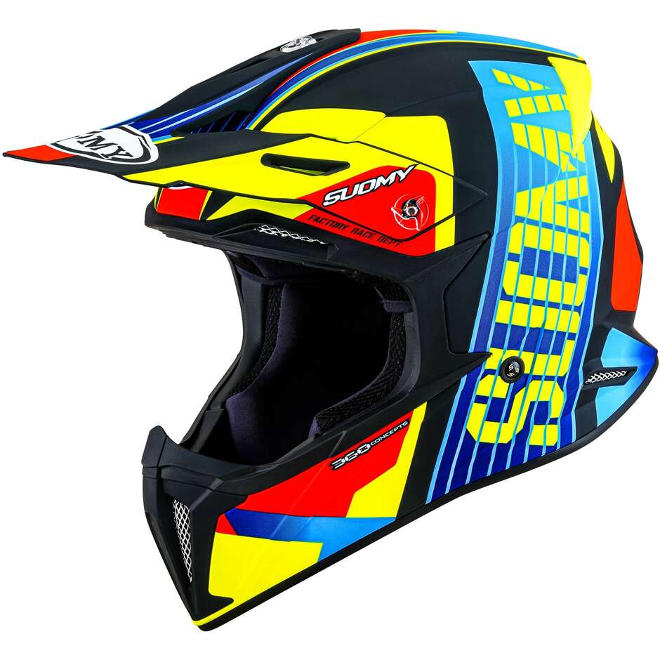 Suomy X-WING AMPED Cross Enduro Motorcycle Helmet Black Light Blue