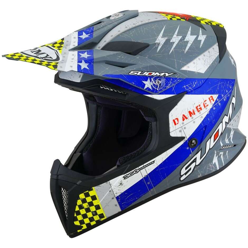 Suomy X-WING JETFIGHTER Cross Enduro Motorradhelm Mattblau