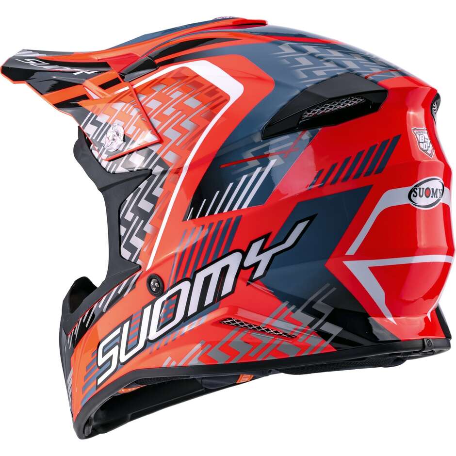 Suomy X-WING MOTLEY Rot Schwarz Motorrad Crosshelm