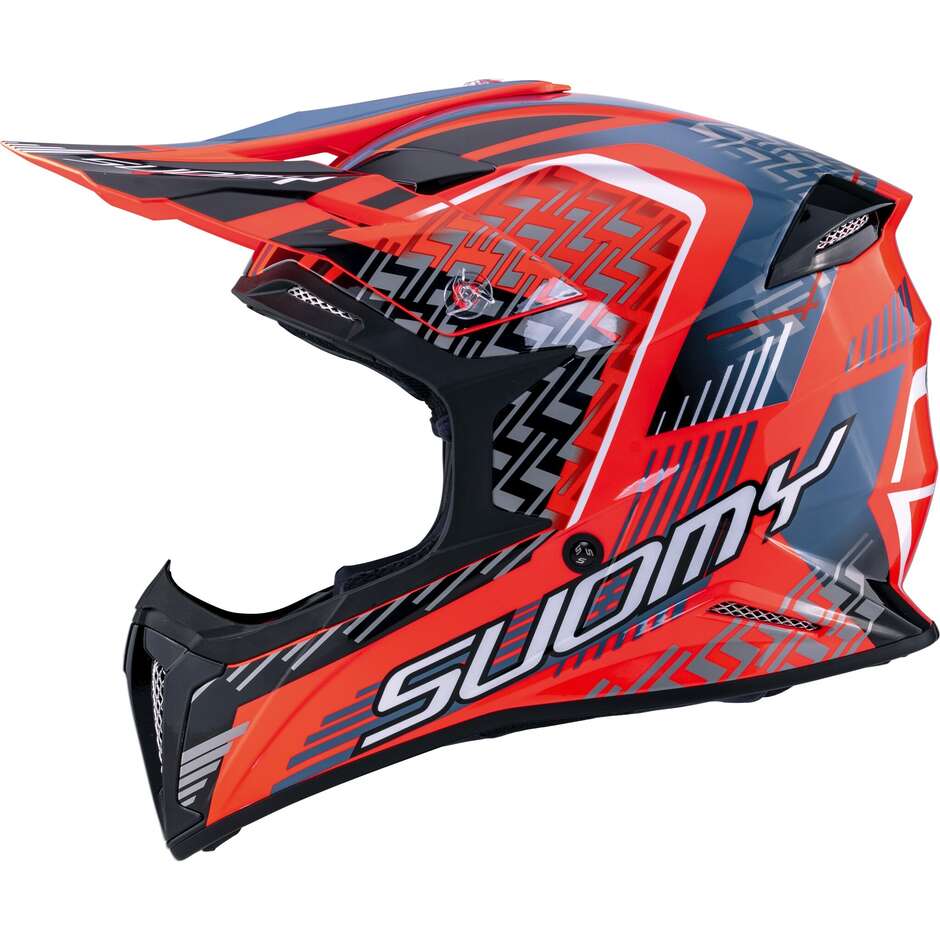 Suomy X-WING MOTLEY Rot Schwarz Motorrad Crosshelm