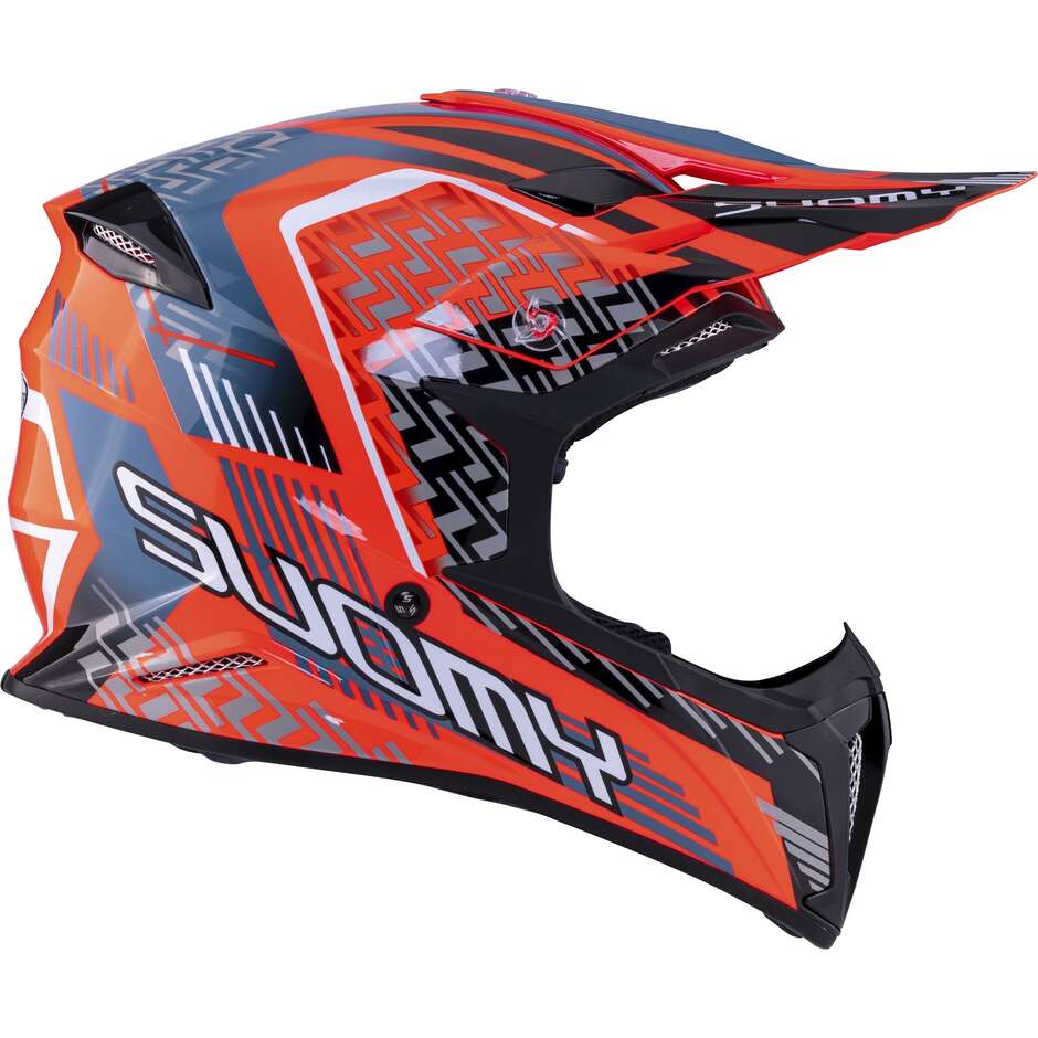 Suomy X-WING MOTLEY Rot Schwarz Motorrad Crosshelm