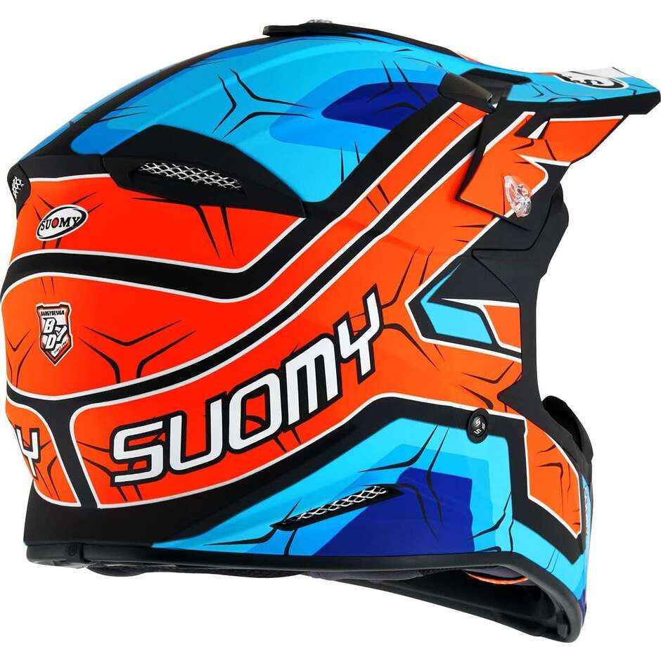 Suomy X-WING SUBATOMIC Cross Enduro Motorradhelm Matt Orange Blau