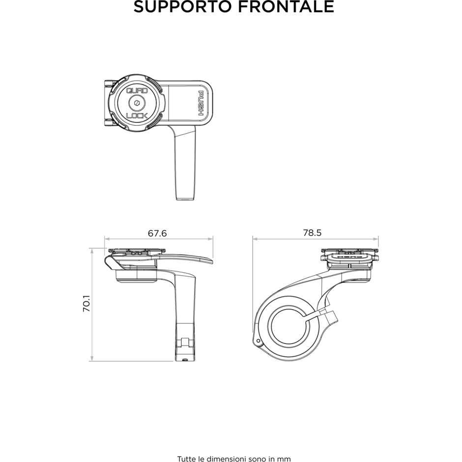 Support avant Quad Lock QLM-OFM-3 (V3) pour vélo