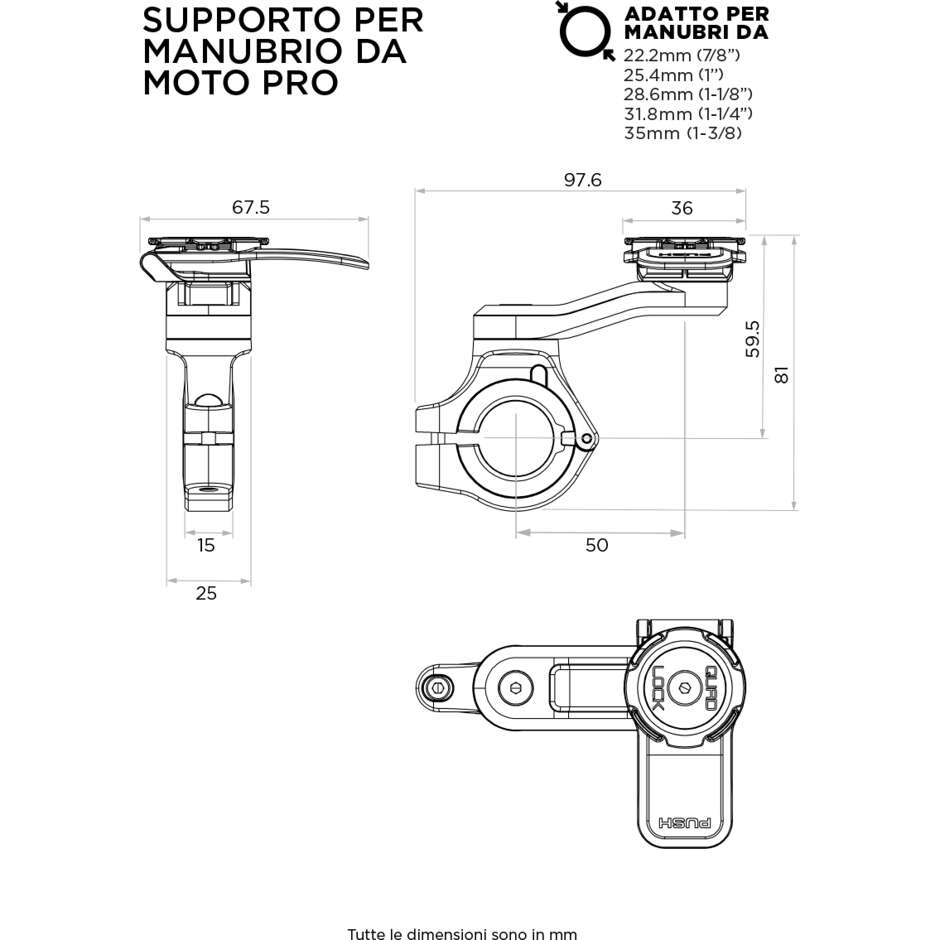 Support de guidon chromé Quad Lock QLM-HBR-CHR Pro