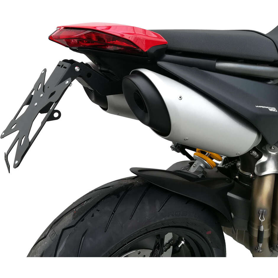 Support de plaque d'immatriculation réglable PT151 Ducati Hypermotard 950 CNC Racing Noir