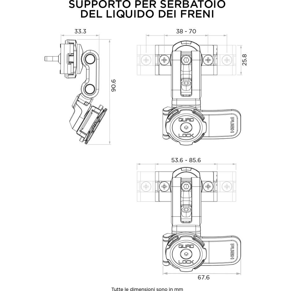 Support de réservoir de liquide de frein Quad Lock QLM-BRS-2