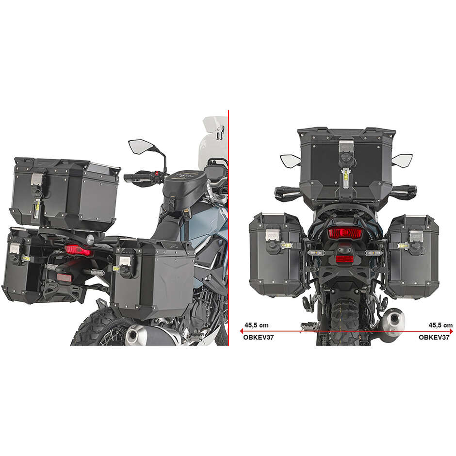 Support de sacoche latérale spécifique PL ONE-FIT pour sacoches latérales MONOKEY CAM-SIDE Trekker Outback ou sacoches latérales MONOKEY CAM-SIDE Canyon Givi PLO4139CAM pour KAWASAKI KLE 500 (26) / KLE 500 SE (26)