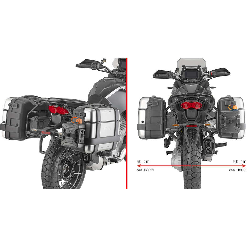 Support de valise latéral PL ONE-FIT pour valises Givi MONOKEY PLO8208MK Pour MOTO GUZZI Stelvio 1000 (24-25)