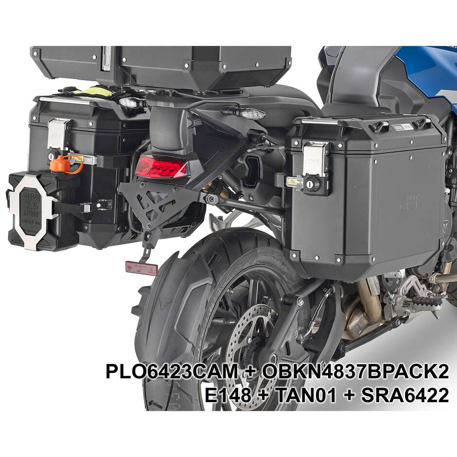 Support de valises latérales PL ONE-FIT pour valises MONOKEY CAM-SIDE Givi PLO6423CAM Pour TRIUMPH Tiger 1200 GT Explorer / Rally Explorer (22 > 24)