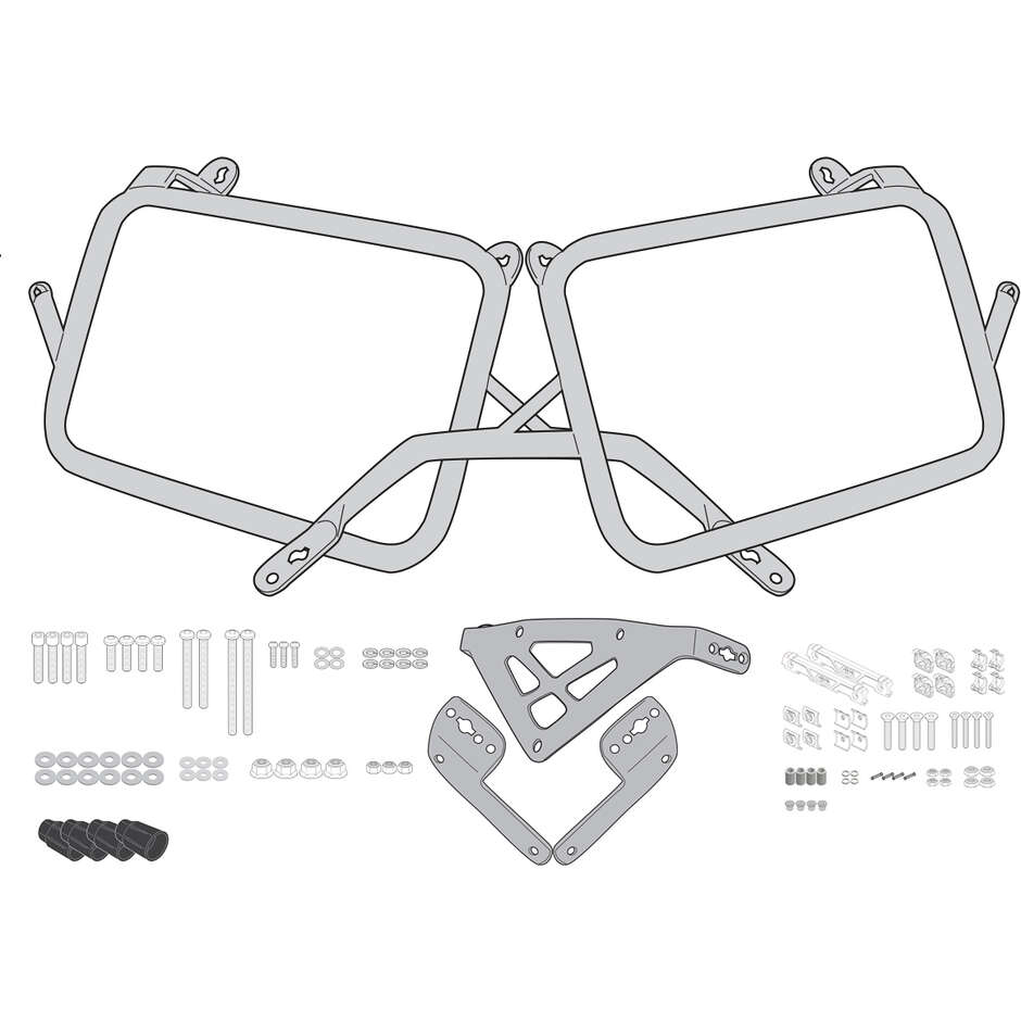 Support de valises latérales PL ONE-FIT pour valises MONOKEY CAM-SIDE Givi PLO6423CAM Pour TRIUMPH Tiger 1200 GT Explorer / Rally Explorer (22 > 24)