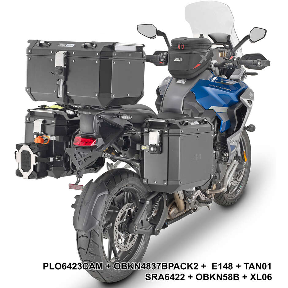 Support de valises latérales PL ONE-FIT pour valises MONOKEY CAM-SIDE Givi PLO6423CAM Pour TRIUMPH Tiger 1200 GT Explorer / Rally Explorer (22 > 24)