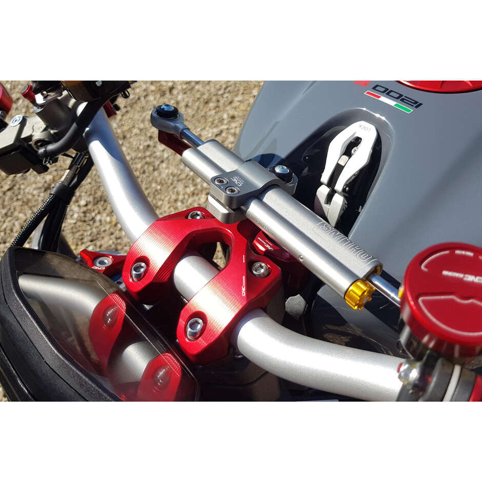 Supporto ammortizzatore di sterzo RM250 - Riser superiore Ducati Monster 1200 CNC Racing Rosso