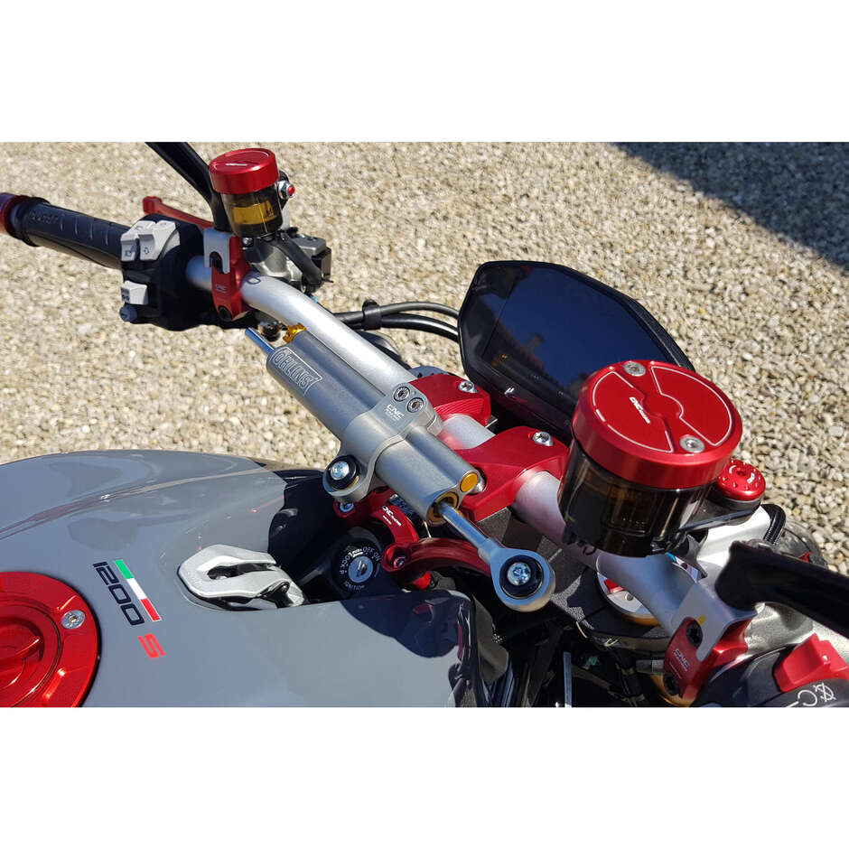 Supporto ammortizzatore di sterzo RM250 - Riser superiore Ducati Monster 1200 CNC Racing Rosso