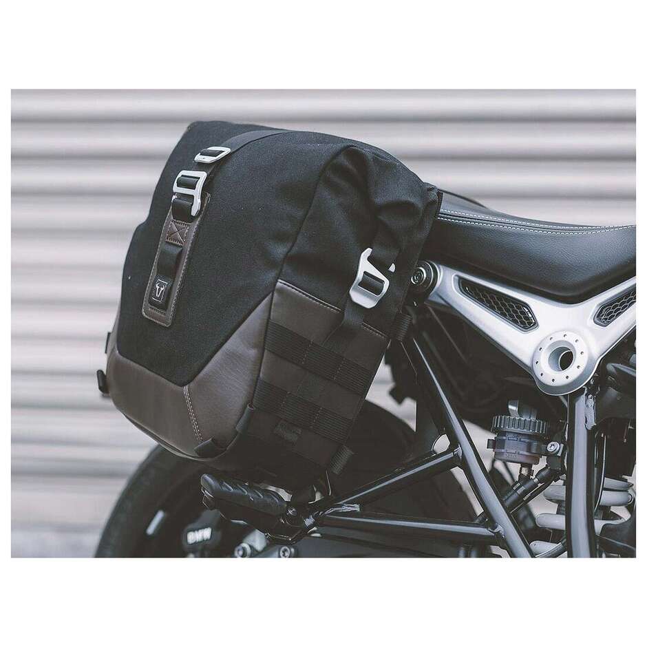 Sw-Motech BC.HTA.07.512.20300 Complete Set with Legend Gear LC1/LC2 Black Edition Bags + SLC Racks for BMW R NineT Racer (17-20)
