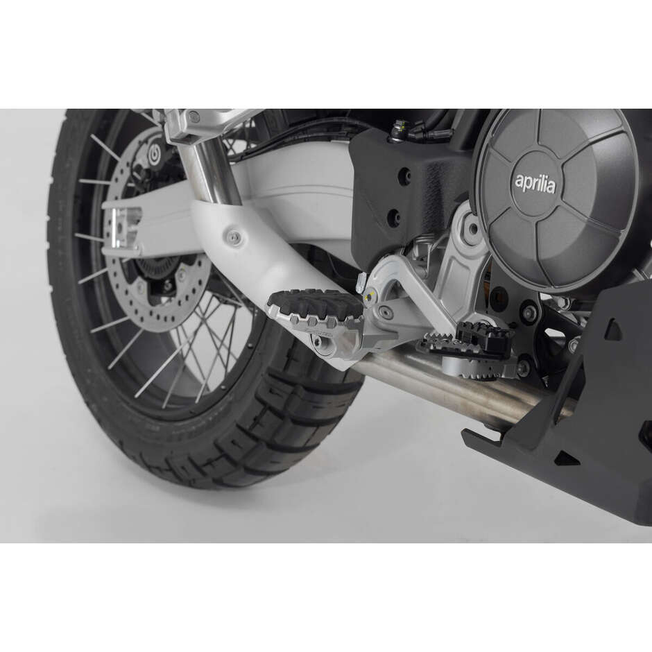 Sw-Motech FRS.06.112.10201 Evo Verstellbares Fußrasten-Set Silber/Schwarz