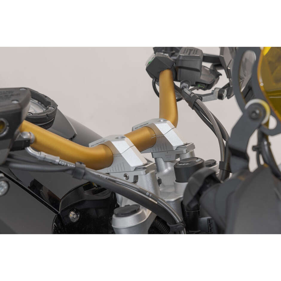 Sw-Motech LEH.00.039.32000/S Adjustable Handlebar Riser Silver