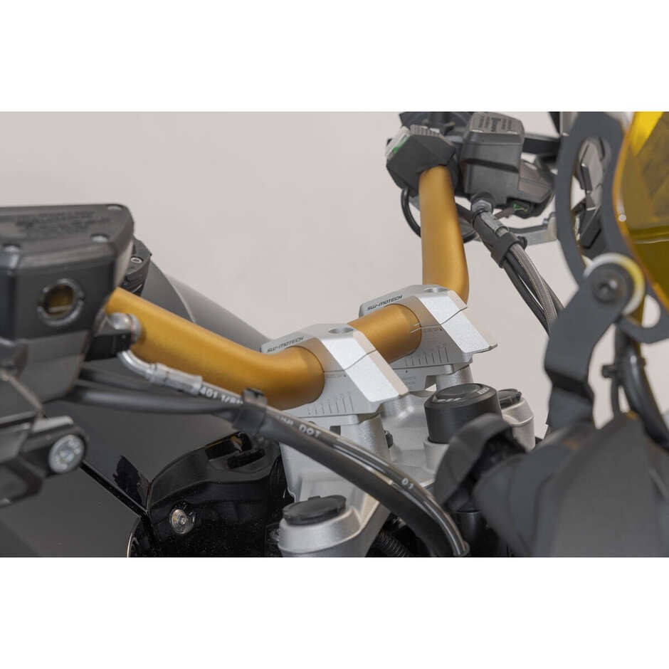 Sw-Motech LEH.00.039.32000/S Adjustable Handlebar Riser Silver