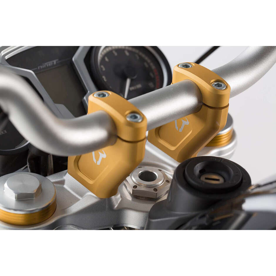 Sw-Motech LEH.07.512.10000/GD Gold Angled Handlebar Riser for BMW R nineT