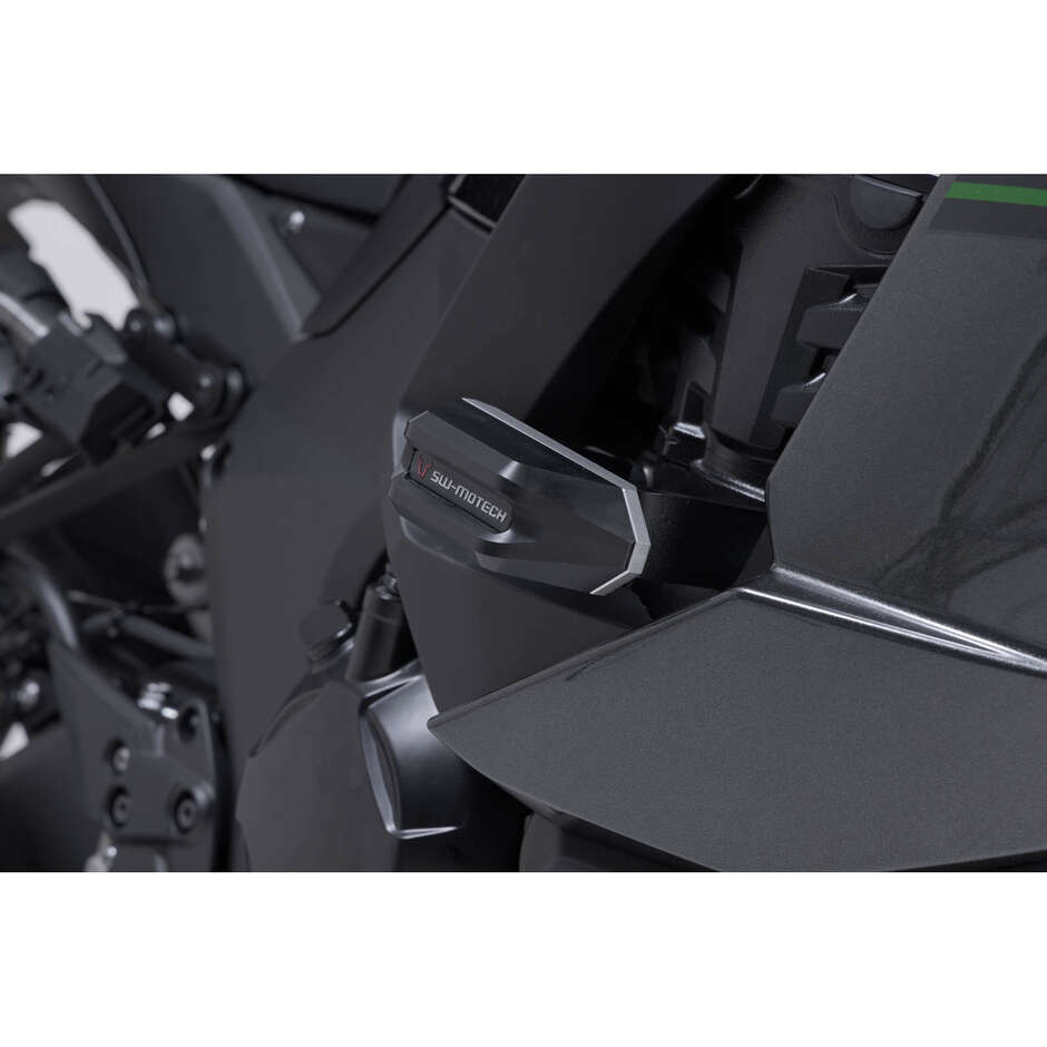 Sw-Motech STP.08.590.11602/B Rahmenschleifer-Kit Schwarz/Silber für Kawasaki Ninja 1000SX, 1100 SX/SE