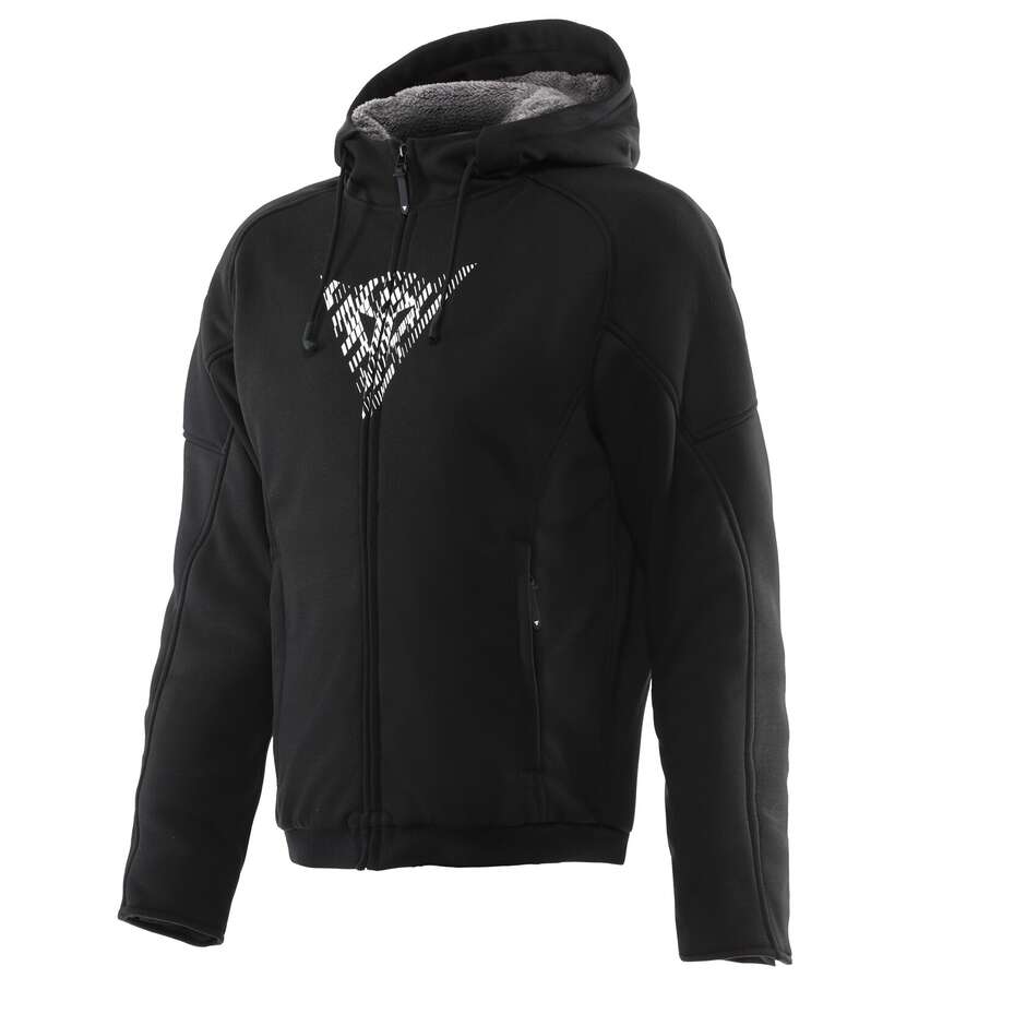 Sweat Moto Dainese BOVISA SAFETY FULL ZIP Noir Blanc