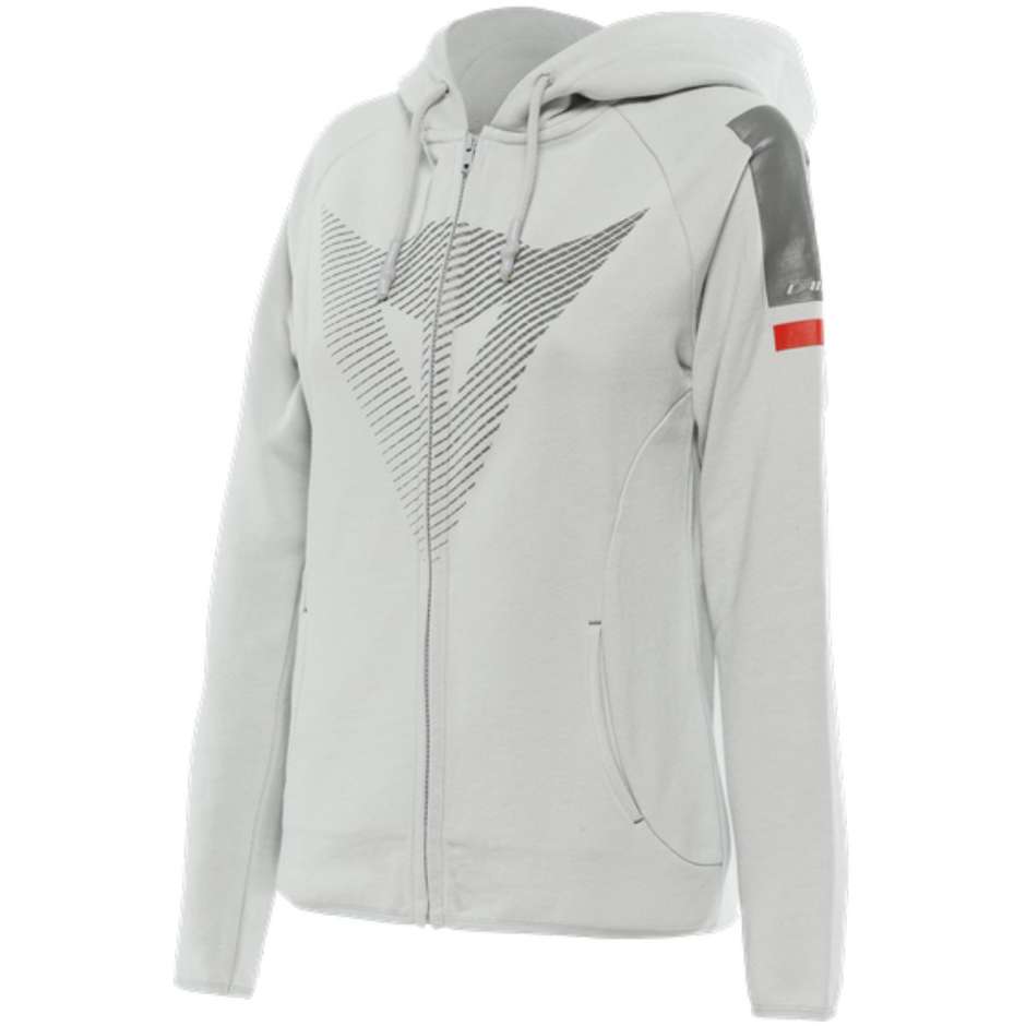 Sweat moto Dainese FADE LADY gris glace rouge